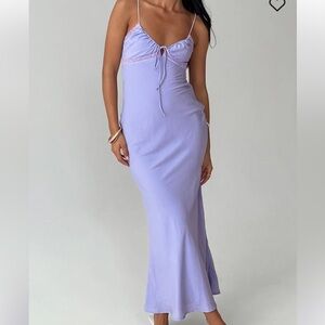 fitted lace wedding dress Embellished Bandeau Ruffle Maxi Dress in Plum - 6